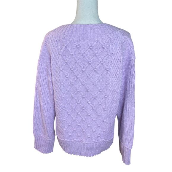 Maeve Anthropologie Tillie V-Neck Pullover Sweater Oversized Purple Lilac NEW - Picture 5 of 8